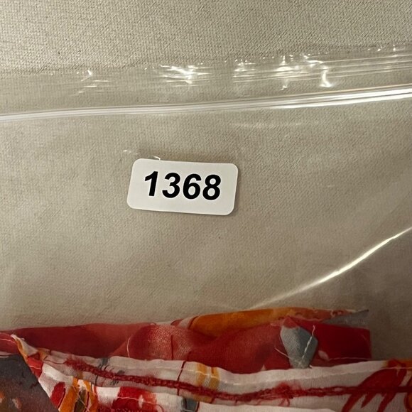 Christina M Floral Button-Up Tunic Embroidered Pin-Tuck 3/4 Sleeves Red & Orange - Picture 16 of 16